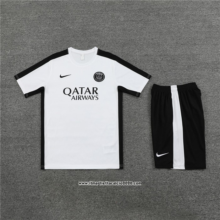 Tuta da Track Paris Saint-Germain Manica Corta 2023 2024 Bianco - Pantalon Corto